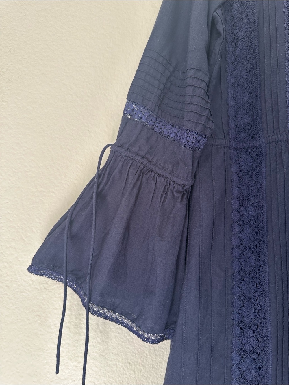 Urban Research ROSSO Navy Lace Cotton Midi Dress Free Size Japan - Picture 6 of 13
